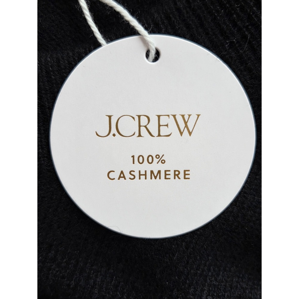 J. Crew Perfect Cashmere Crewneck Sweater Bow Print XXS Black White NWT $188 - Picture 5 of 8